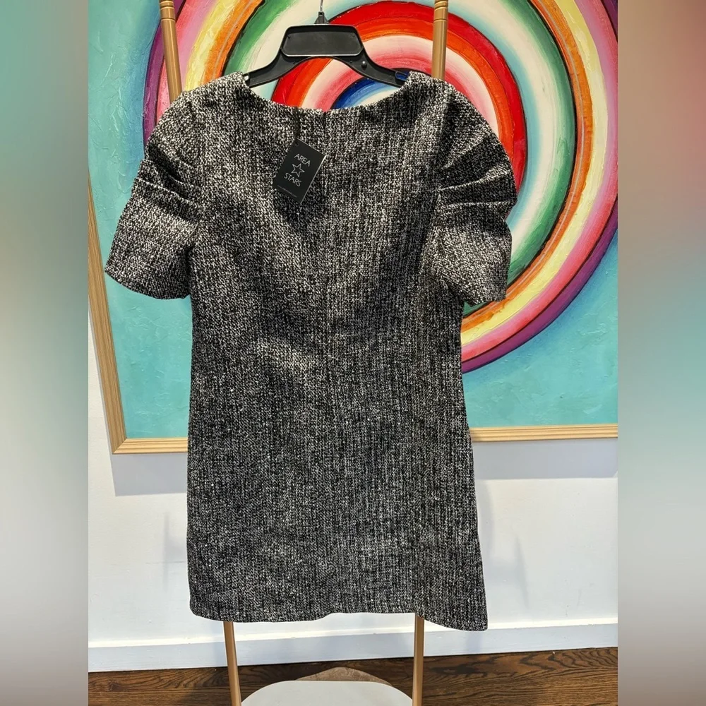 Area Stars Tweeded Black Dress Size L NWT - Picture 3 of 5